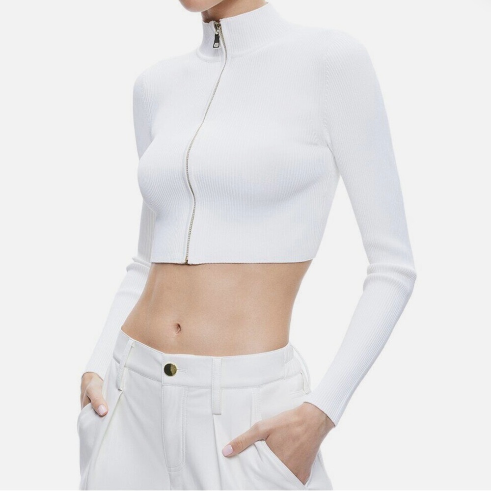 Alice + olivia Dorris Ribbed Mini Cardigan